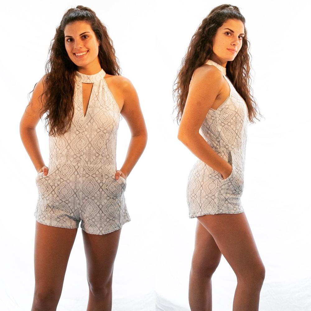 Off White Lace Romper